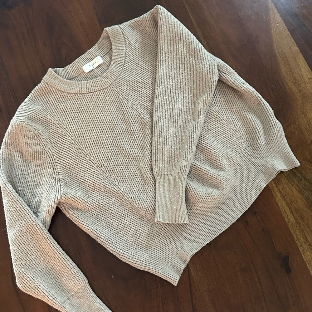 Elodie Women's Tan Crew Neck Sweater
